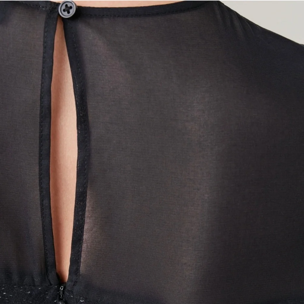 COS Black Long Sleeve Dress with Sheer Detail - Picture 10 of 13